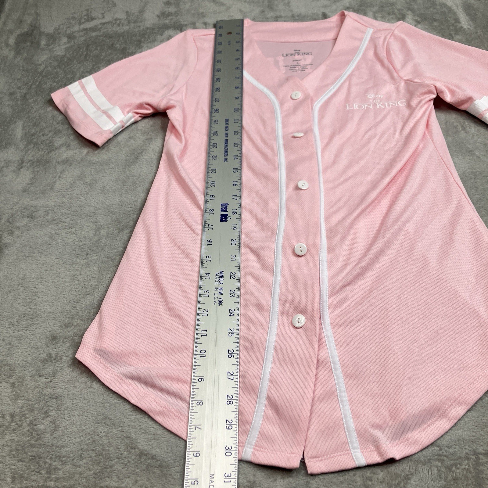 Disney Lion King Baseball Jersey Womens L Pink Button Front Hakuna Matata Shirt