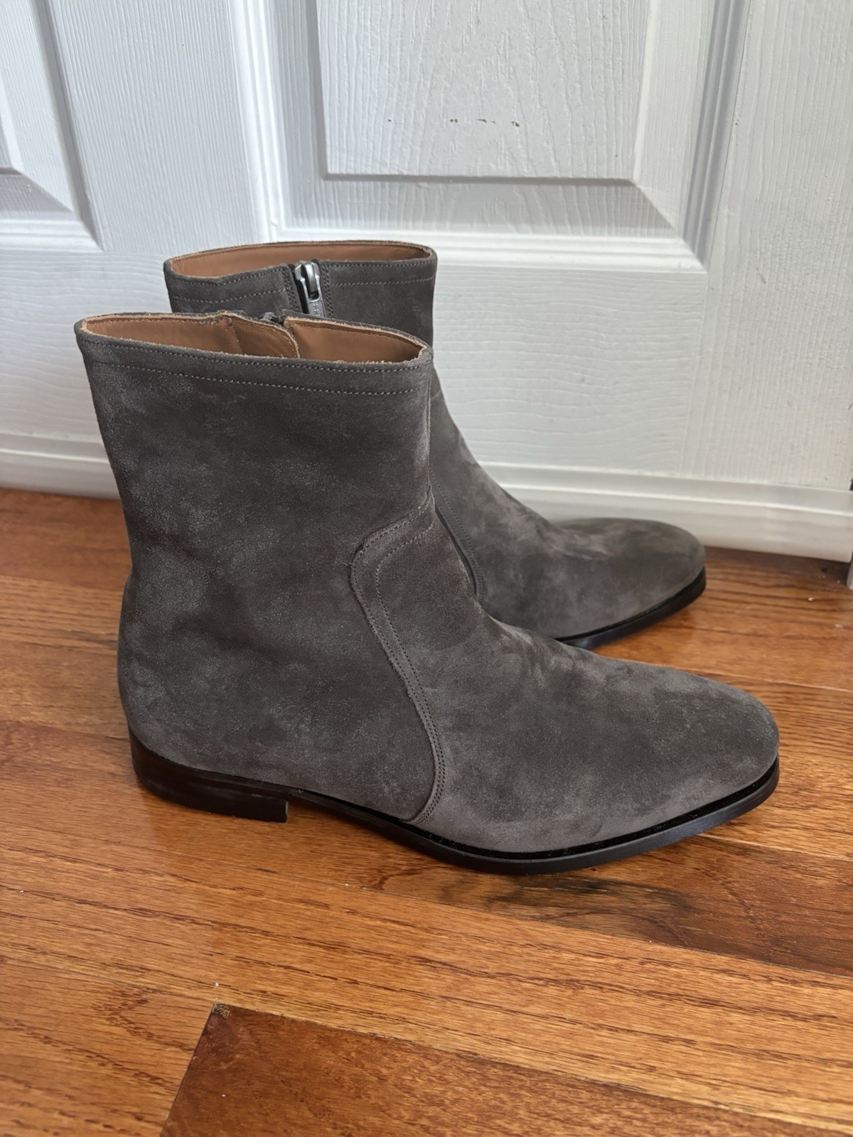 Allen Edmonds Men’s Gray Suede Ankle Boots Side Zip Round Toe 8.5 D
