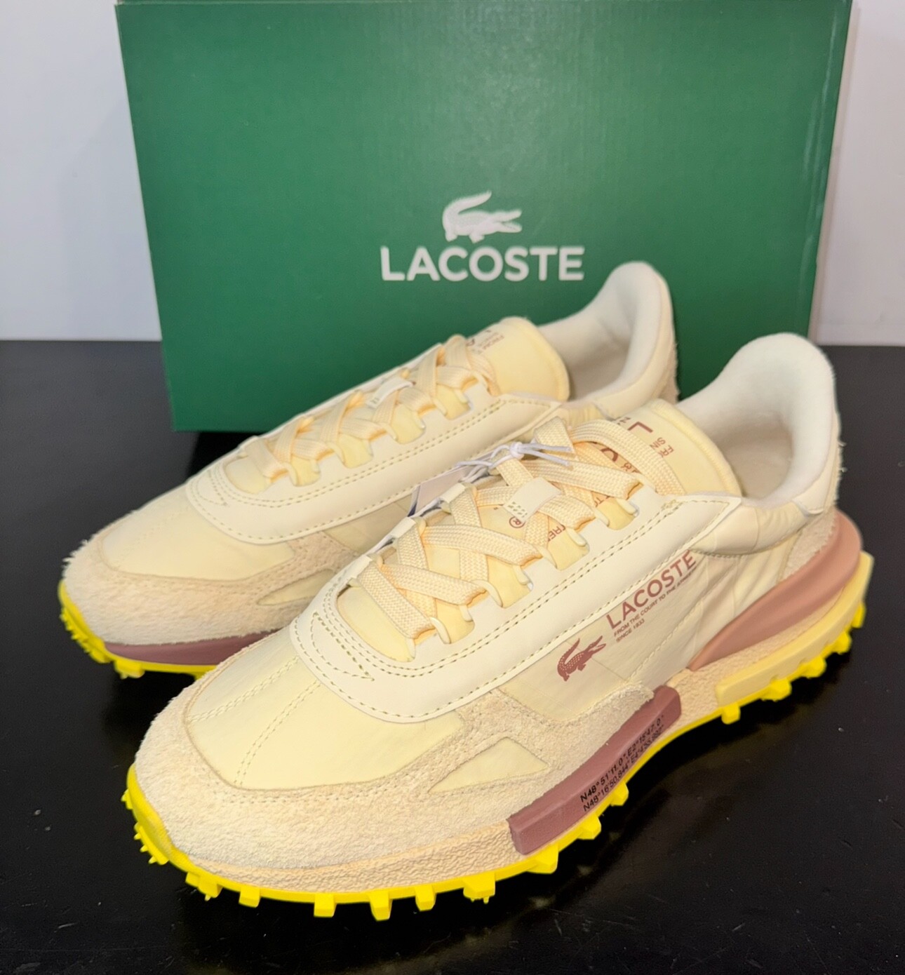 Lacoste ELITE ACTIVE 2025 Women’s Sneakers Light Yellow/Yellow. US Sizes 5 to 10
