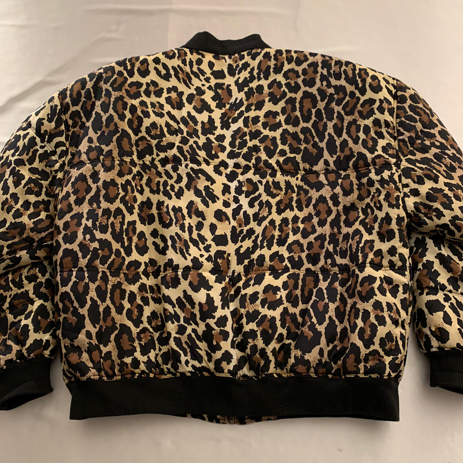 Womens Jacket Silk Leopard Print Vintage Medium 1010 Design IOIO 90s GUC 👀🔥