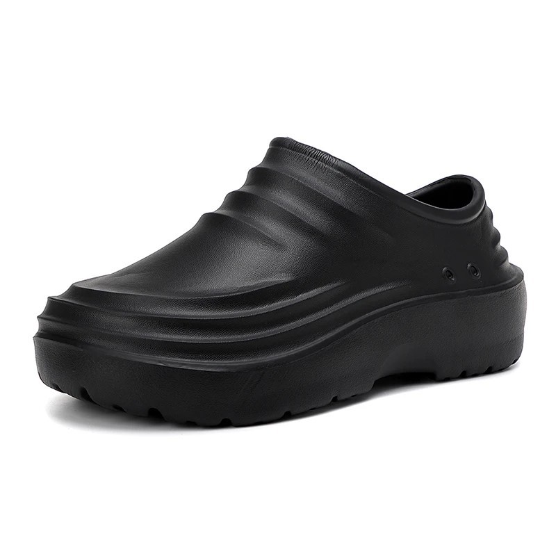 Share Men’s Chef Work Shoes Non Slip Oil Resistant Kitchen Clogs Waterproof Brea