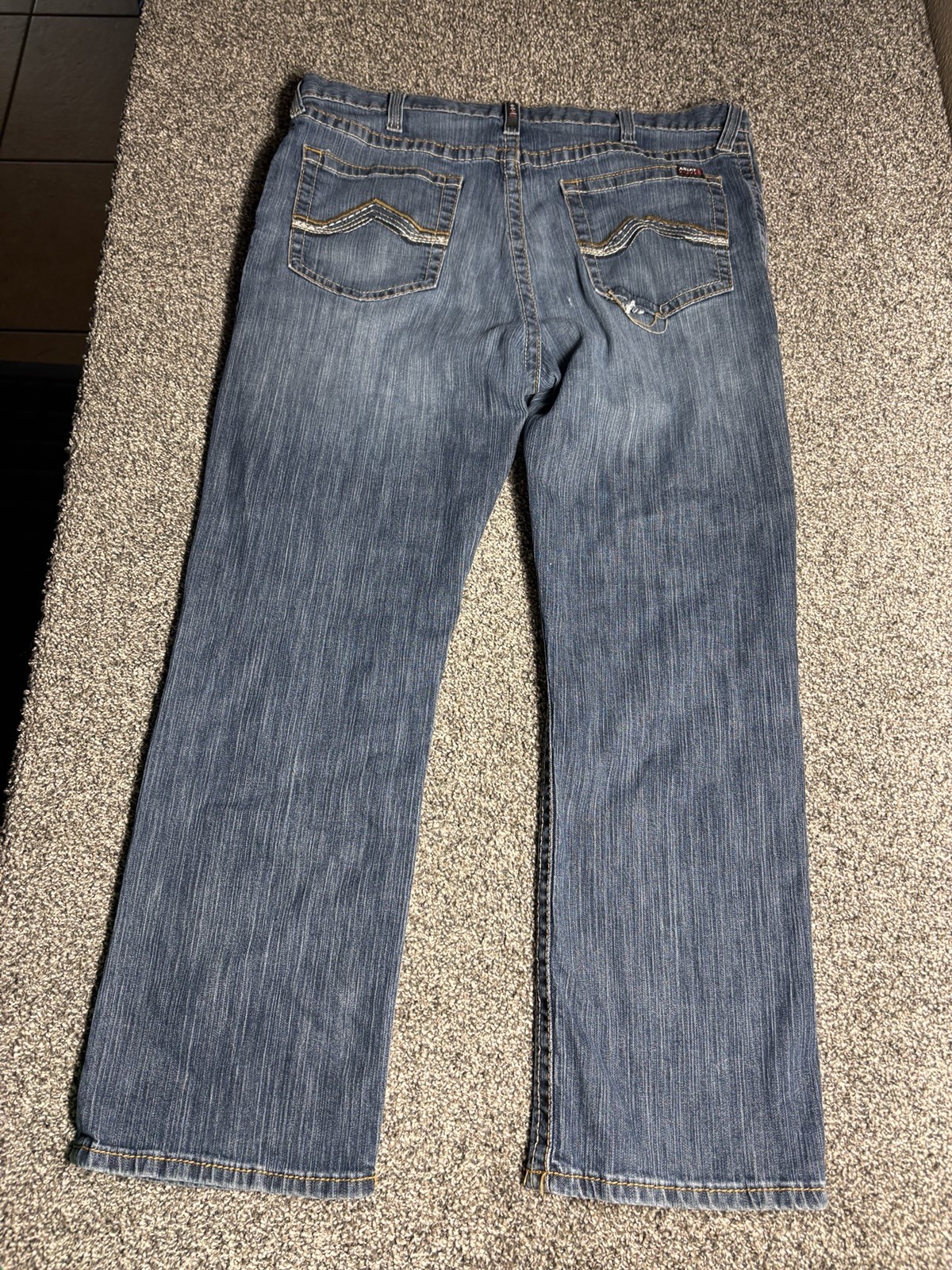 Ariat M4 FR Jean Mens 40×30 Blue Low Rise Boot Cut CAT2 FR Flame Resistant
