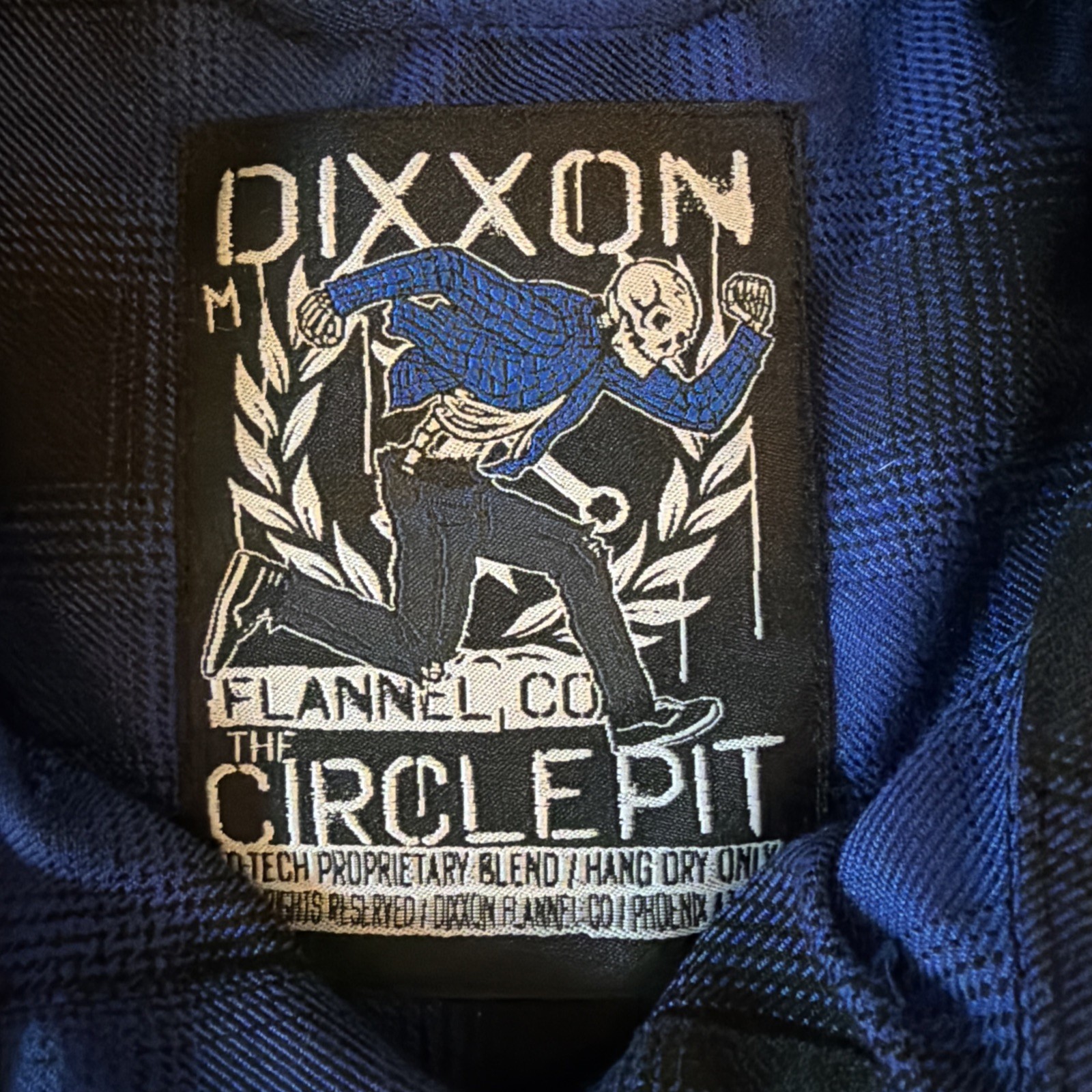 Dixxon Flannel The Circle Pit Blue Black Plaid Snap Button Shirt Men’s M Rare