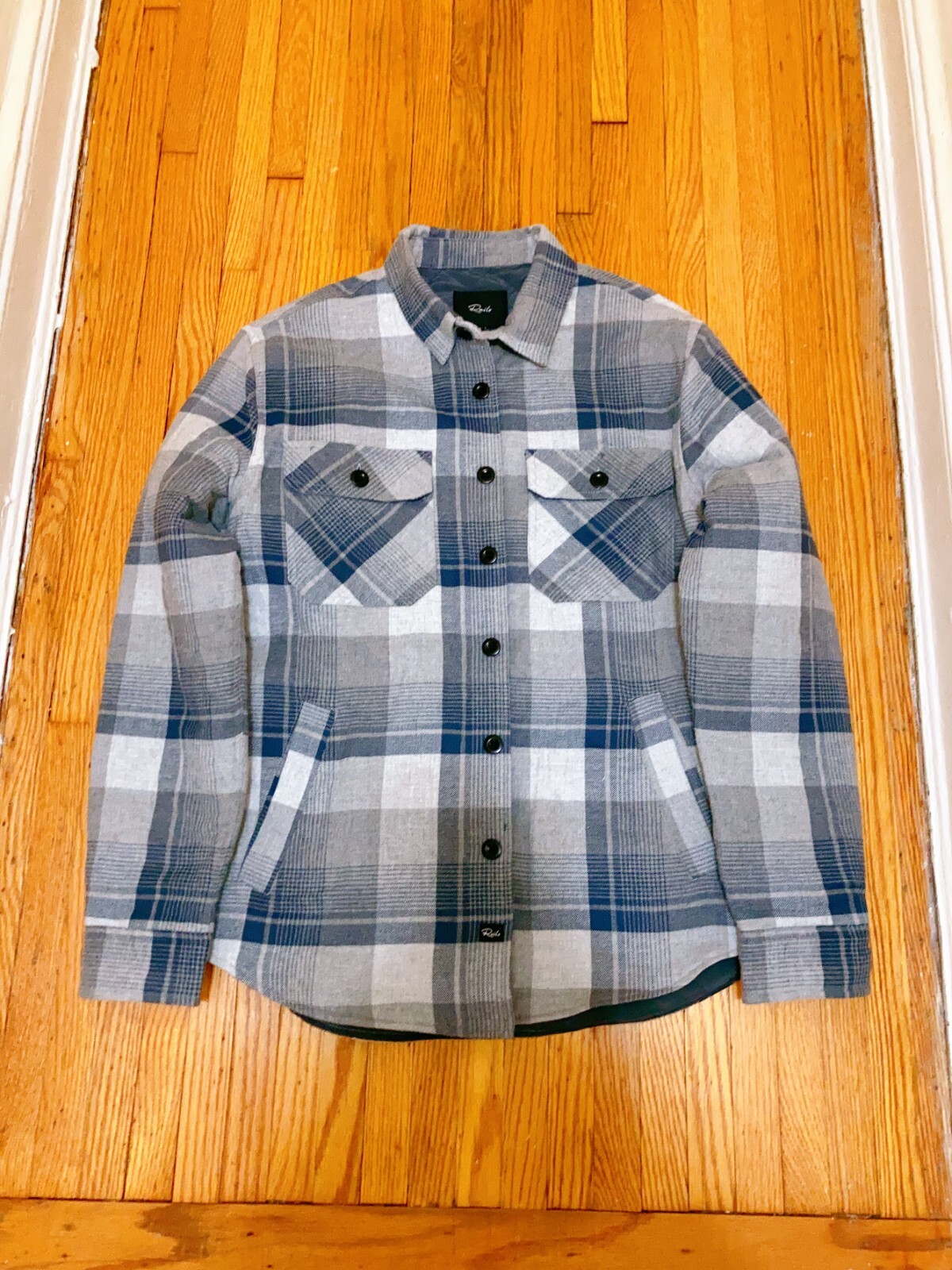 RAILS Worthing Checked Shirt Jacket In Grey Size M Orig. $228 NEW