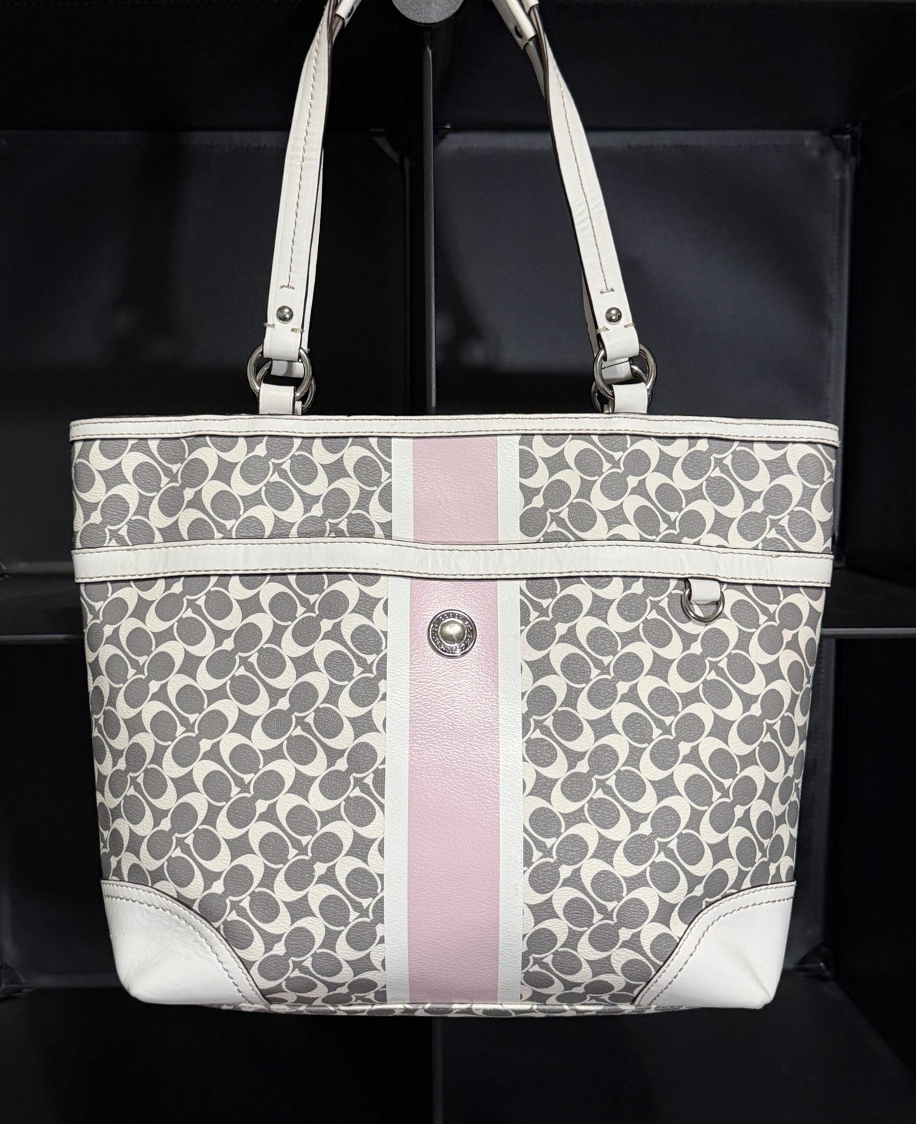 Coach Y2K | 2010 Chelsea Heritage Signature Tote Bag With Pink Strip