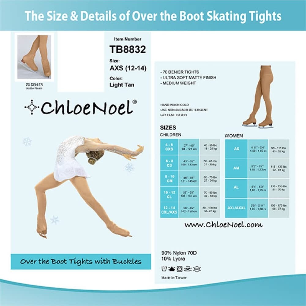 ChloeNoel Figure Skating Ligth Tan Over Small, Light Tan W/ Crystals on 2 Legs