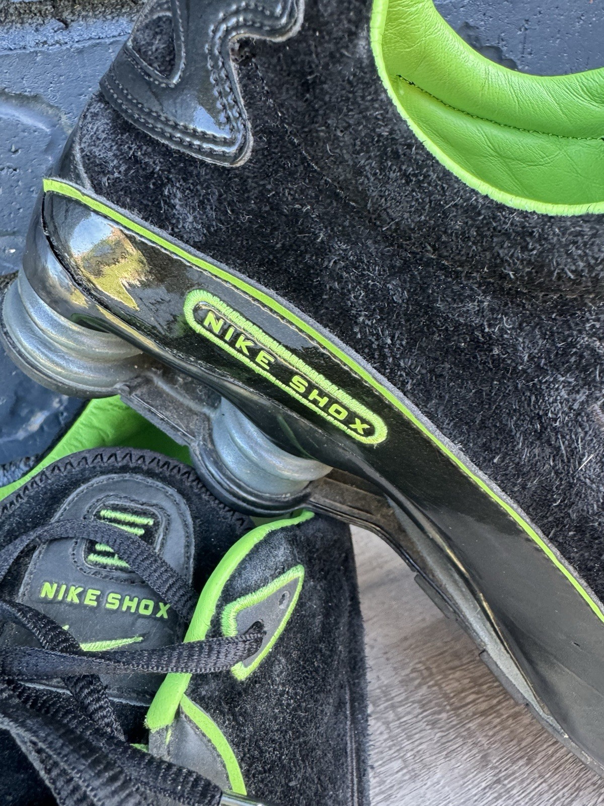 Nike Shox Monster Black Green Sneakers Athletic Shoes Men Size 14 Vintage Rare