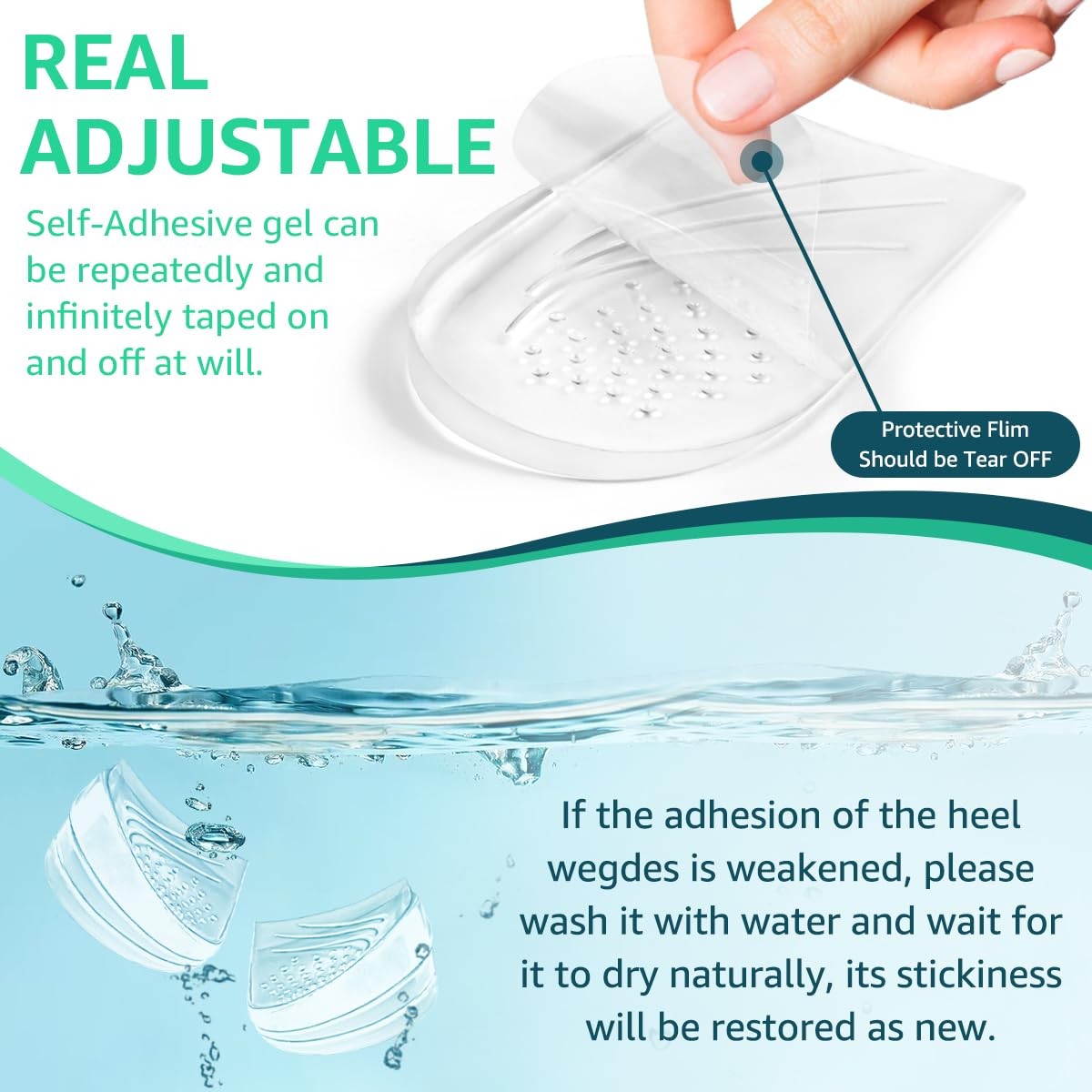 3 Layers Adjustable Heel Wedge Inserts for Supination & Pronation Correction,…