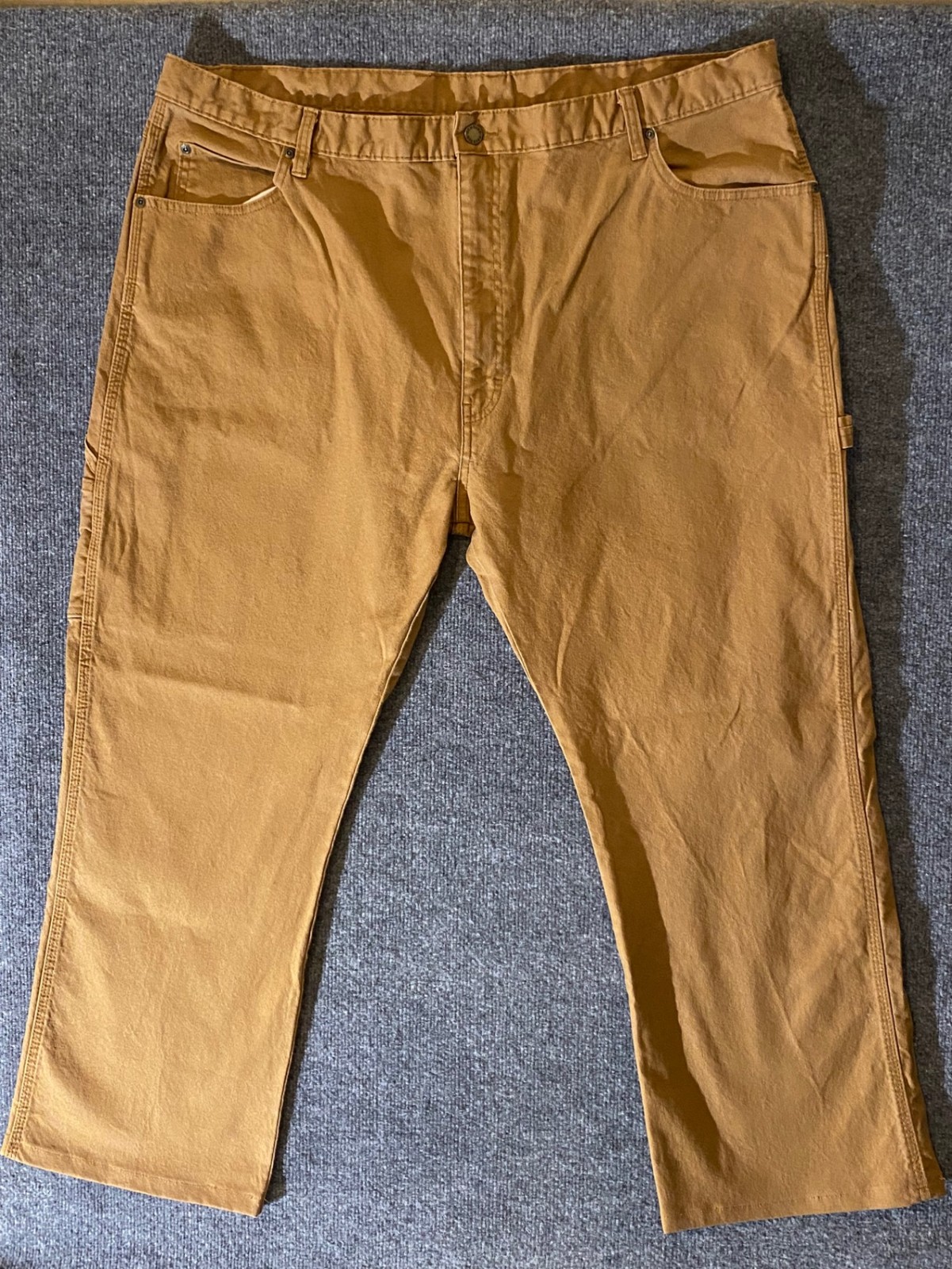 Dickies Pants Mens 44 Carpenter Work Stretch Brown Zipper Fly Hammer Loop Multi