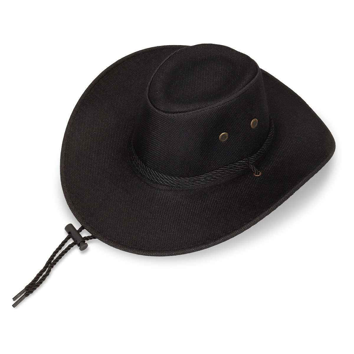 Mens Summer Bucket Cap Cowboy Fedora Hat Wide Brim Linen Straw Mesh Outdoor Hats