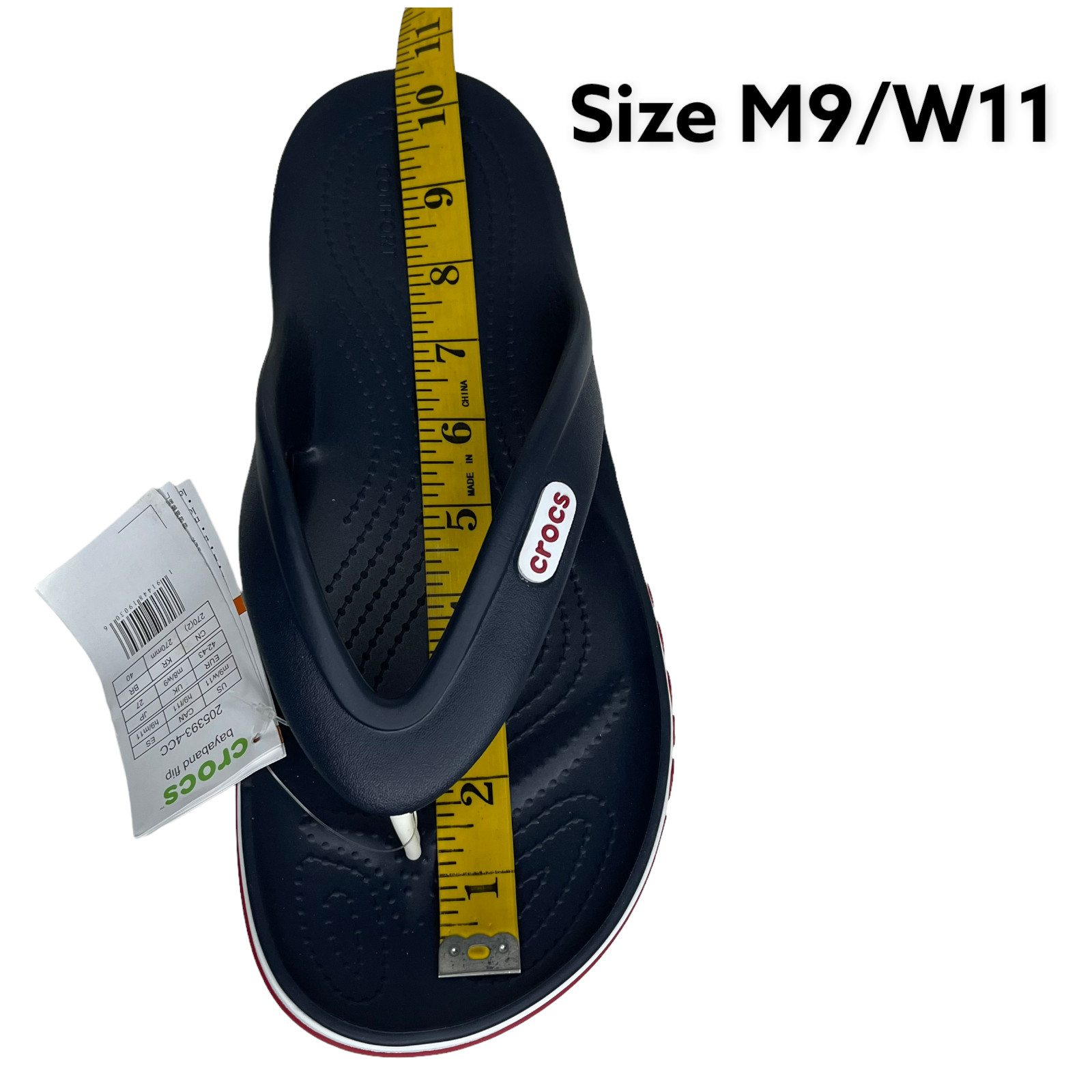 Crocs Bayaband Mens Flip Flop Sandal Sz 8-9 Navy Blue Water Friendly Lightweight