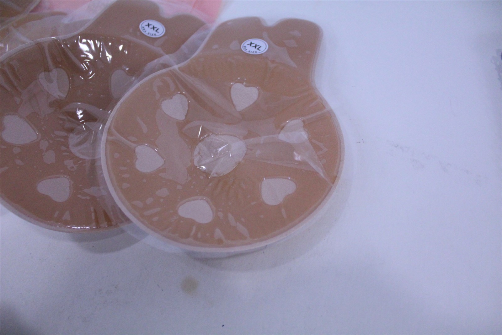 2 Pair Shaped Pasties Re-usable Beige Color D/E Cup XXL