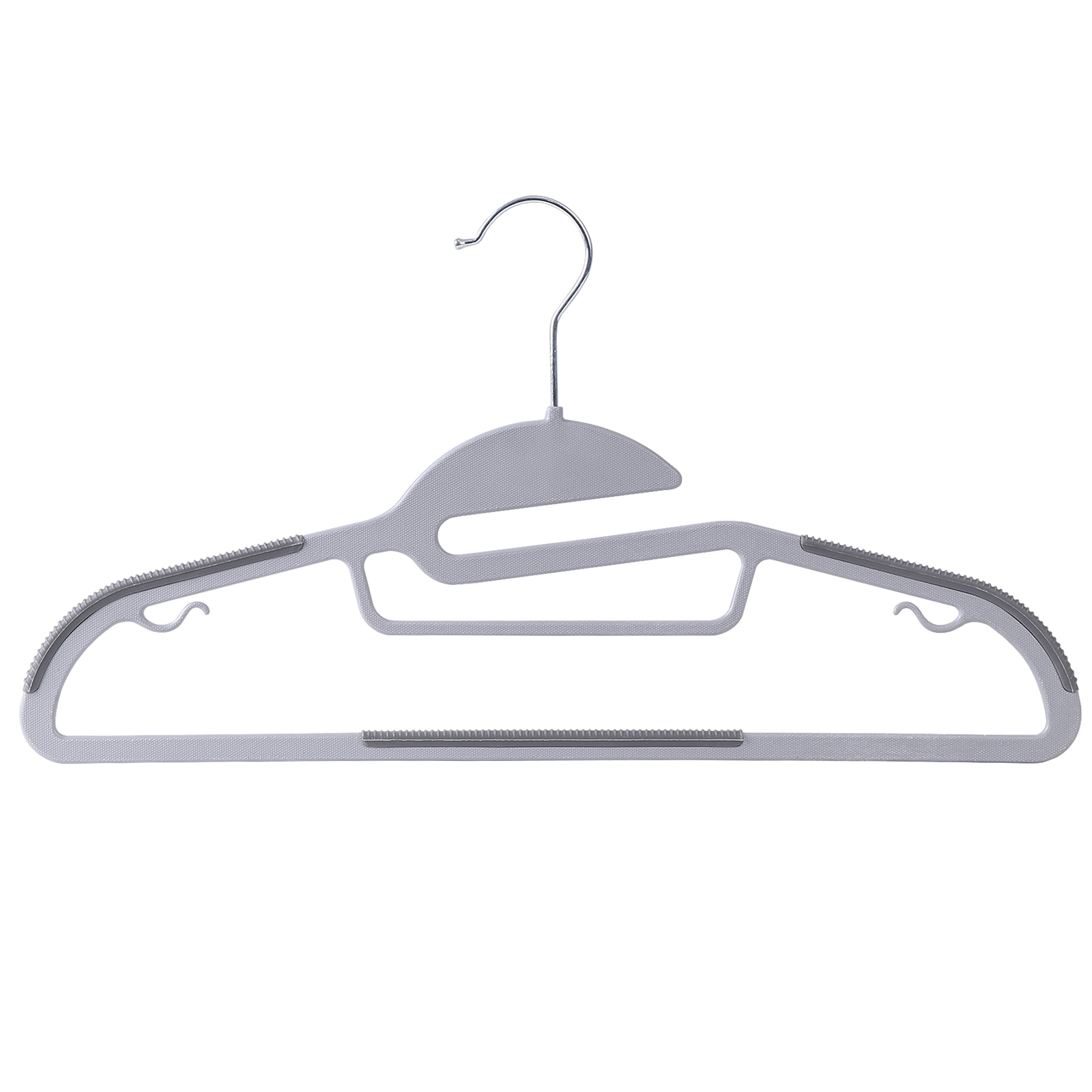 50 Pack Heavy Duty Plastic Hangers Non Slip Clothes Hangers for Coats Pants Gray