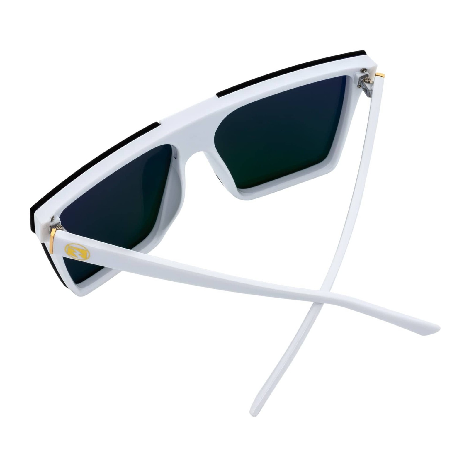 ELECTRIC – Large Rimless Rectangle Shield Sunglasses White Pink Mirror