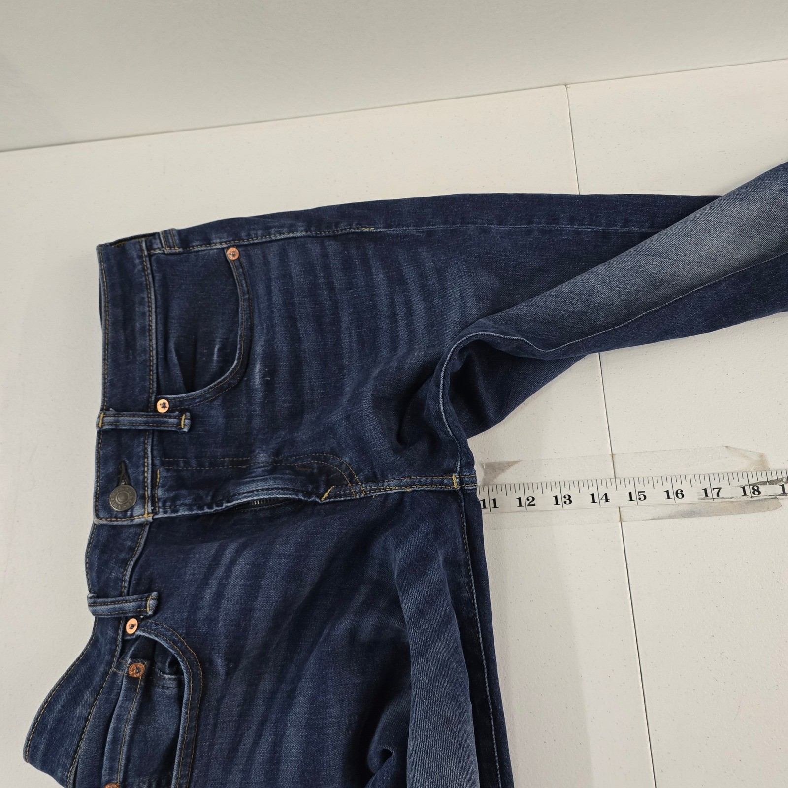 American Eagle Mens Slim Straight AirFlex+ Jeans, Dark Wash, Denim Pants