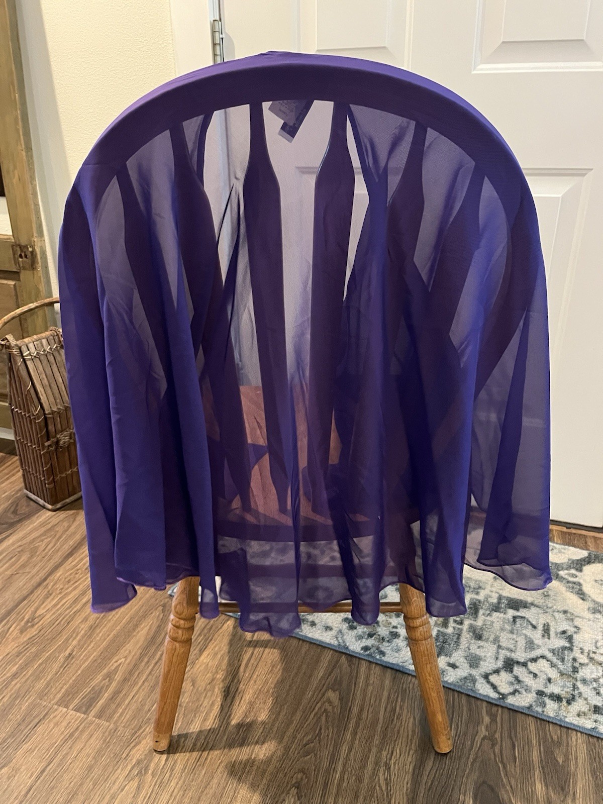 Praise Hymn Fashions Purple Tunic Flowy Top Open Front Large Sleeve – Size 5X