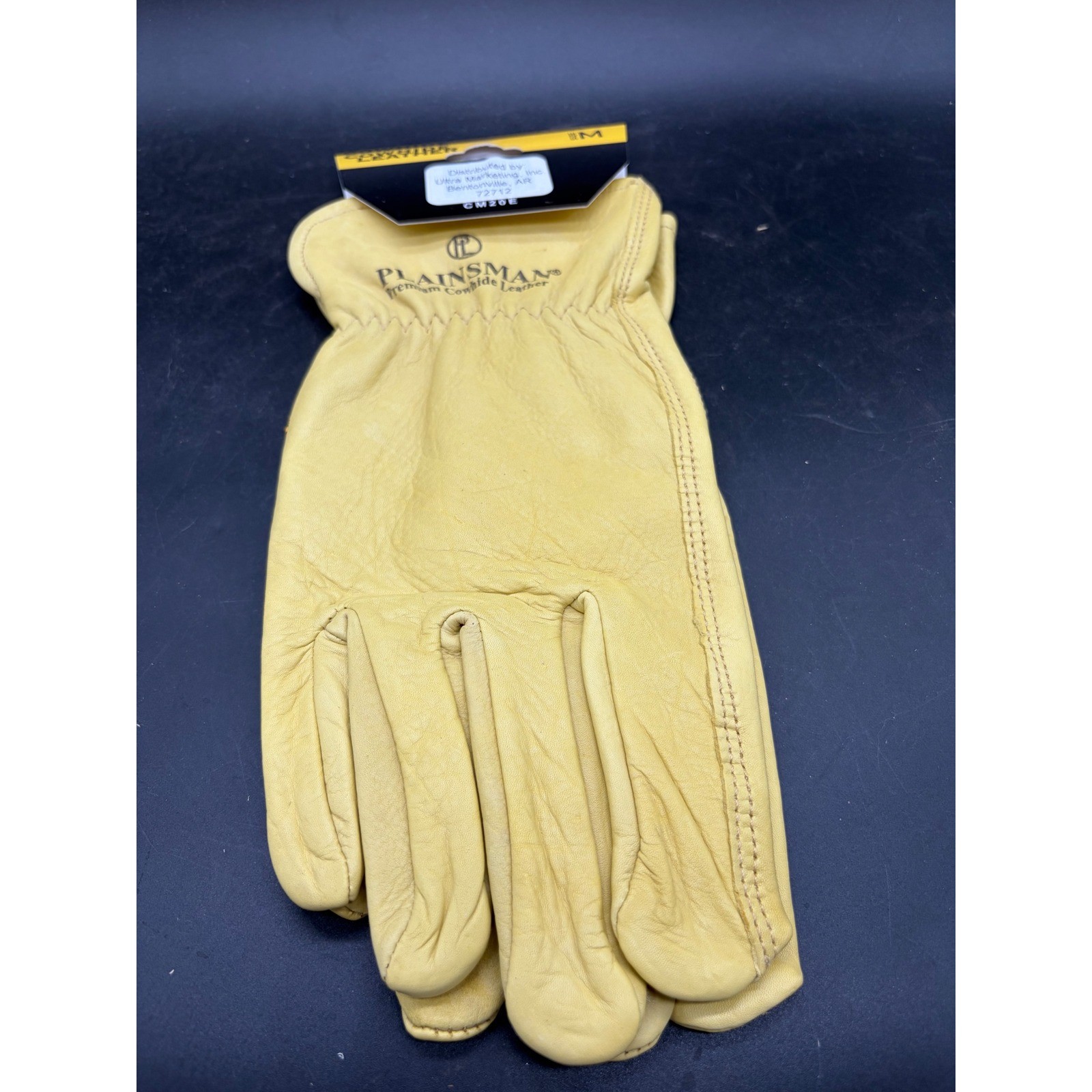 Plainsman Premium Cowhide Leather Work Gloves Tan Size Medium CM20E NEW