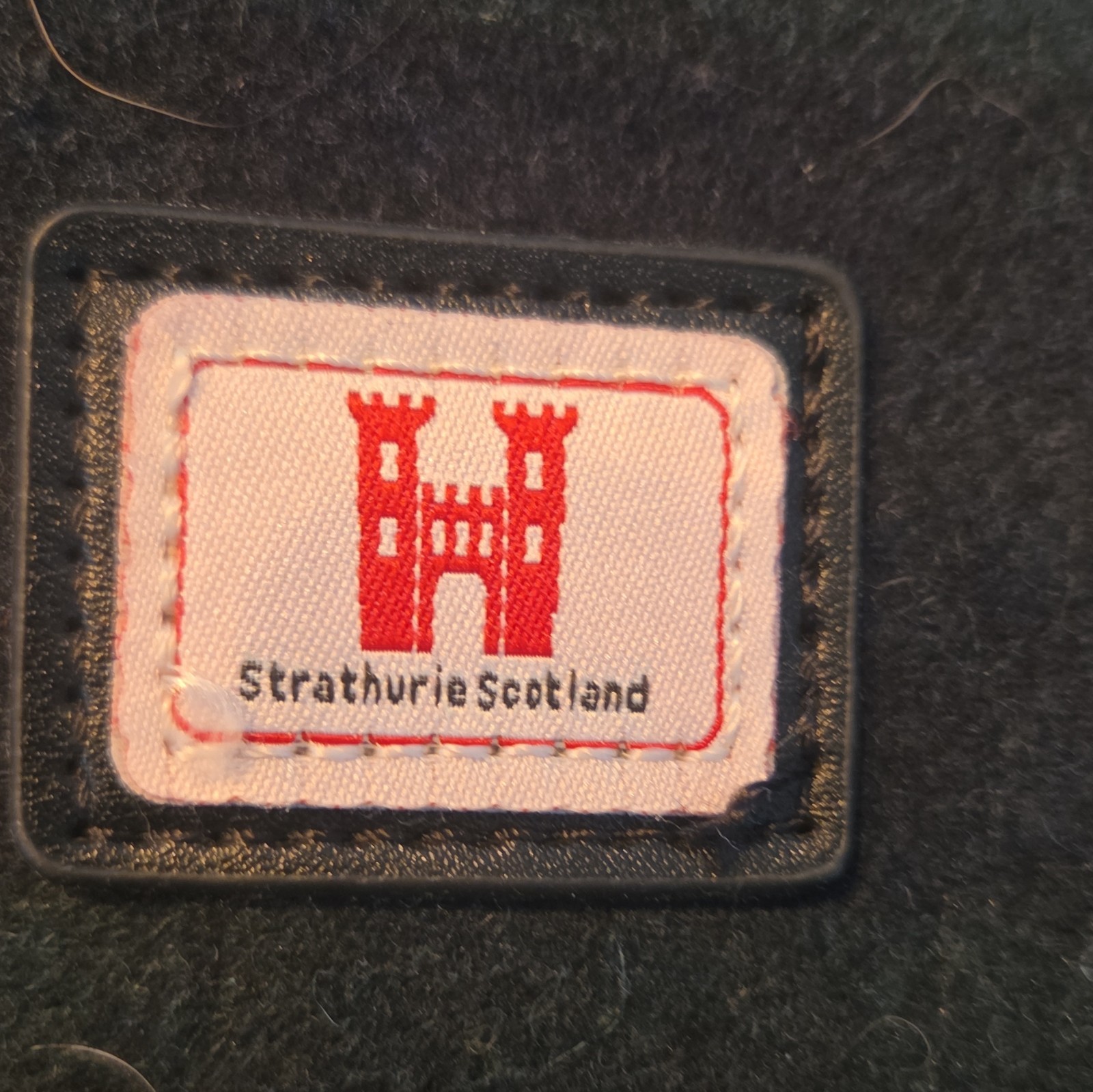 Strathurie Scotland Black Backpack Purse Zip Front Pocket Adjustable
