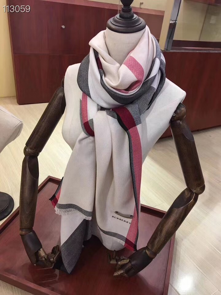 BURBERRY SCARF SHAWL AUTHENTIC 100% CASHMERE BEIGE BROWN BLACK CLASSIC LOGO