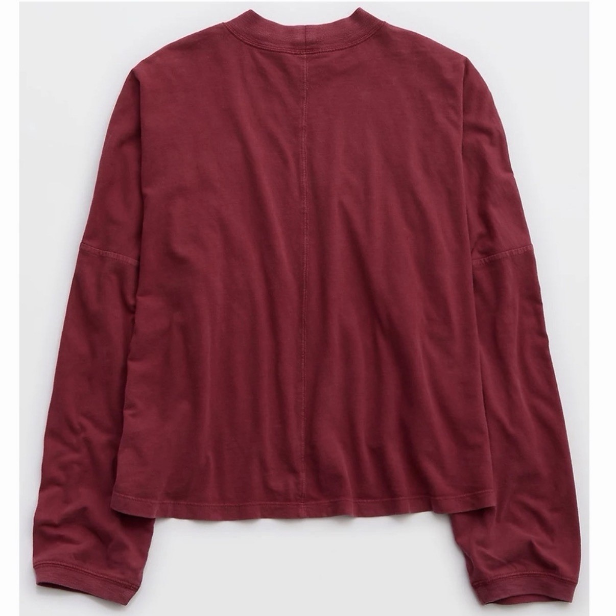 Aerie Red Cozy Long Sleeve Mockneck T-Shirt