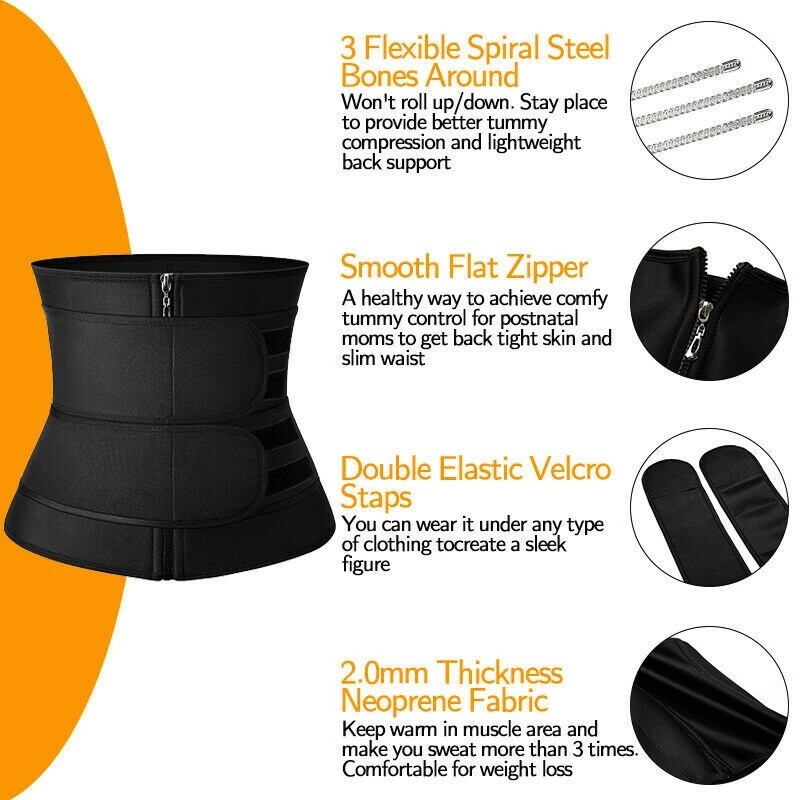 Men Slimming Belly Control Body Shaper Waist Trainer Sweat Sauna Girdle Belts US