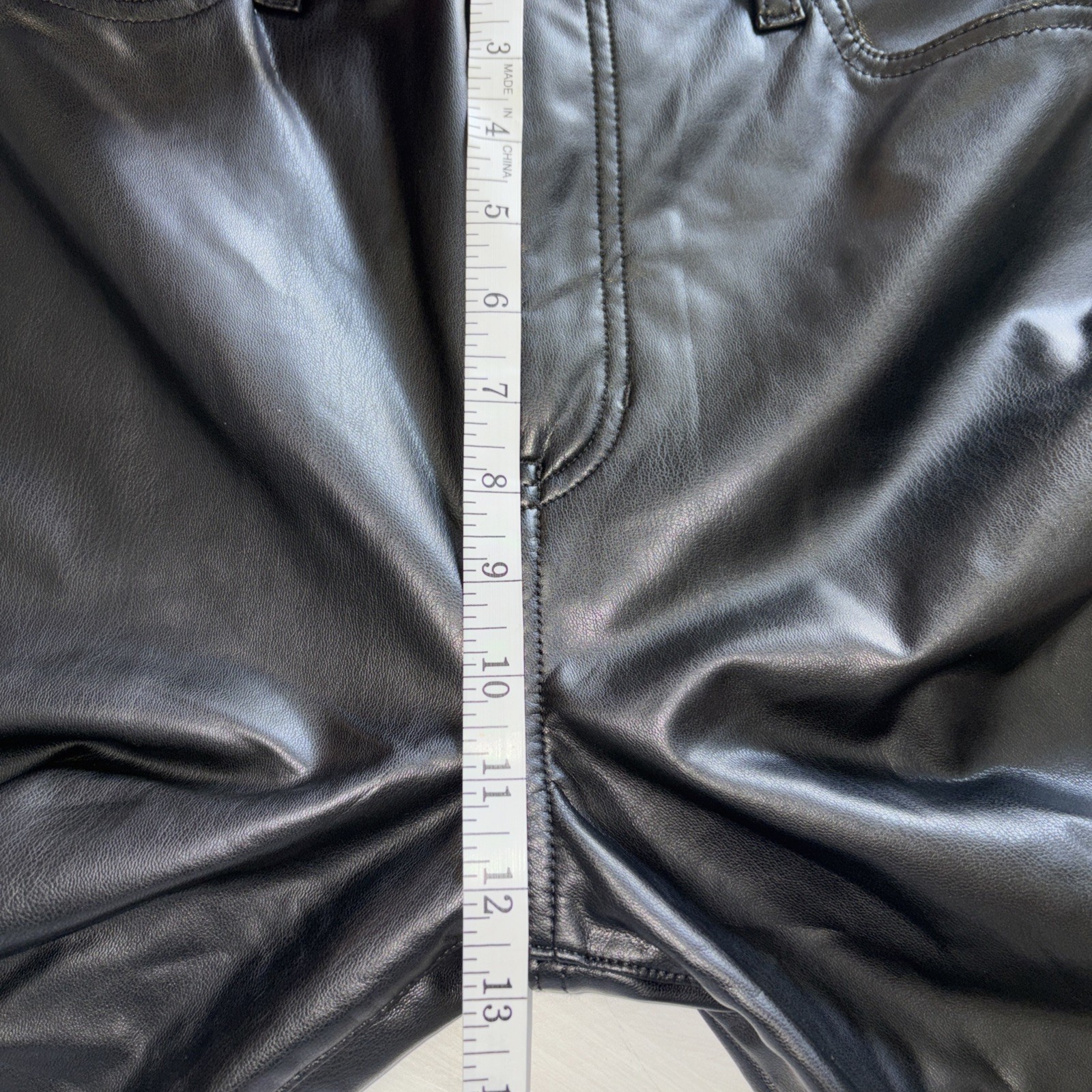 Womens Pants-BANANA REPUBLIC-black vegan leather Mid-Rise CroppedBootcut-32/14