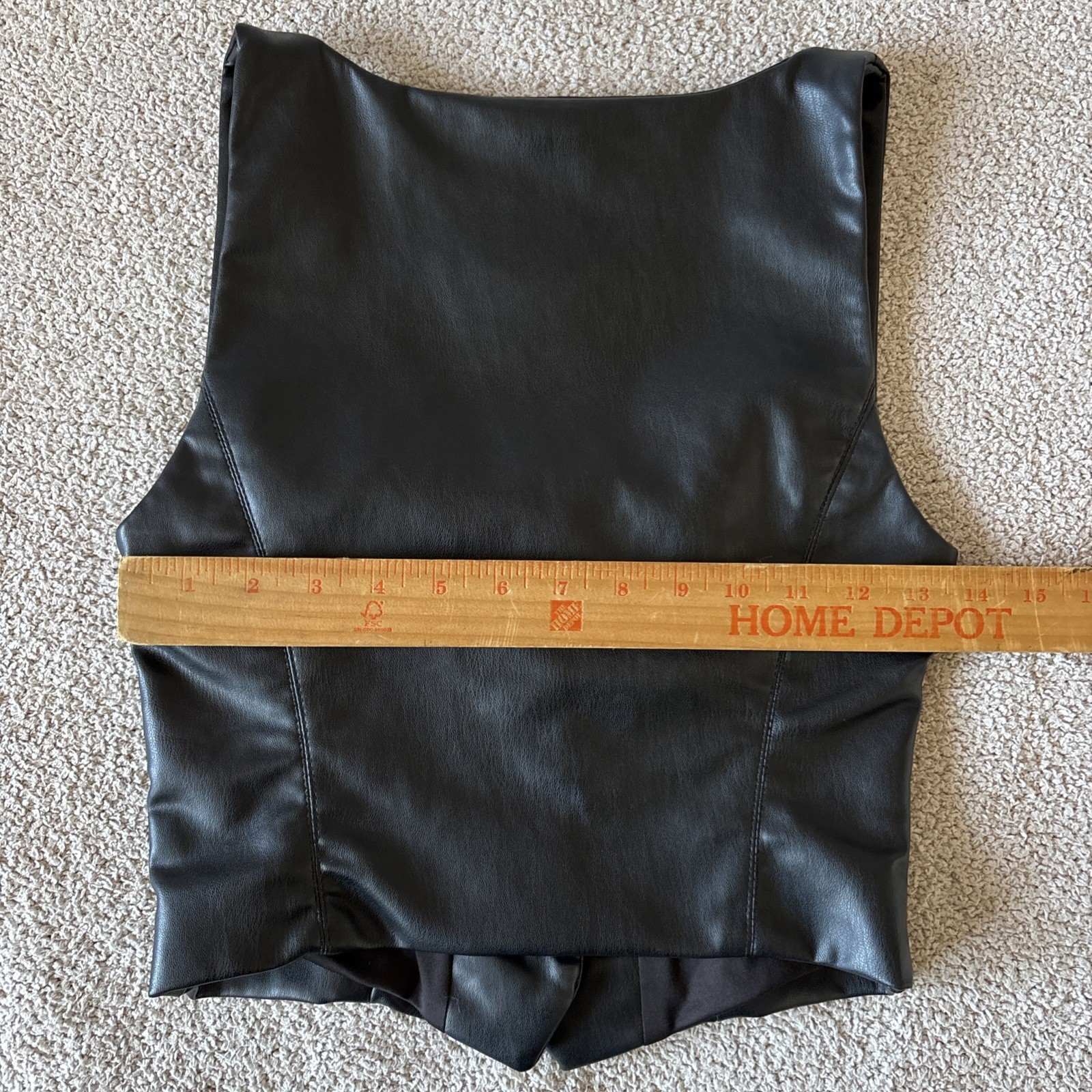 Zara FauxLeather Button-Front Corset Top XS Edgy Boho Outlaw Ren Fair Festival