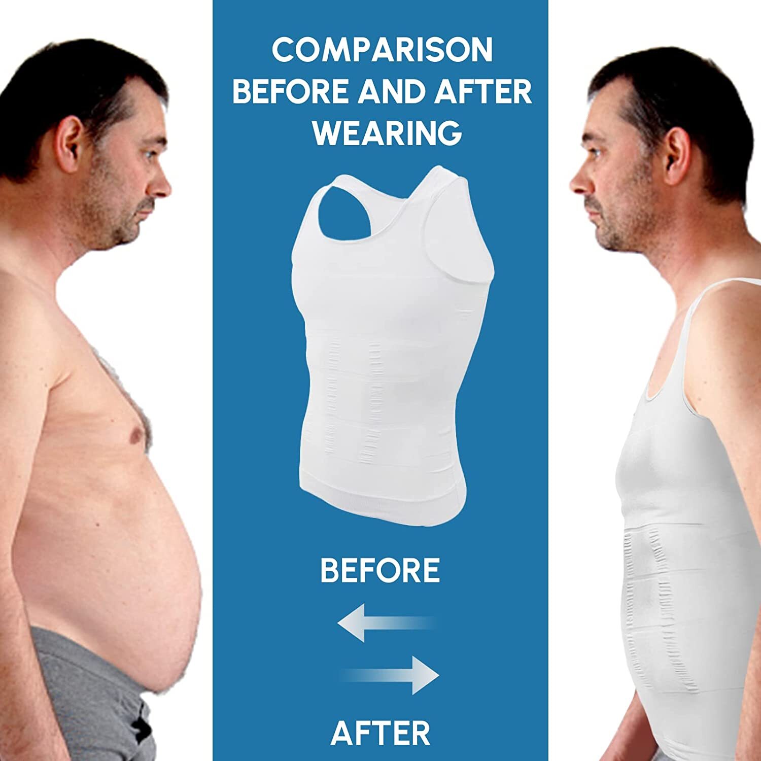 Men’s Compression Shirts Shapewear Vest Body Shaper Abs Abdomen Slim Tank Top