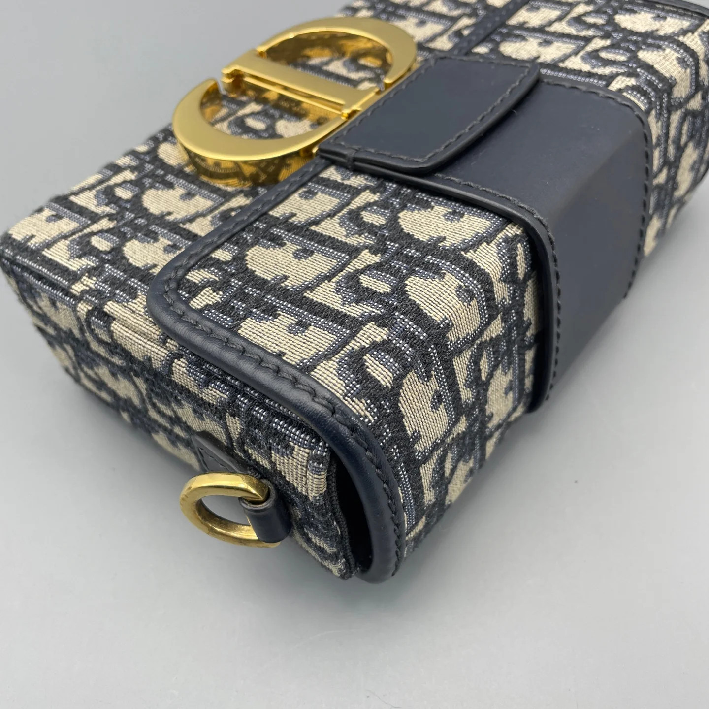Dior 30 Montaigne Mini Box Bag Beige Navy Oblique (ym051726c3r)