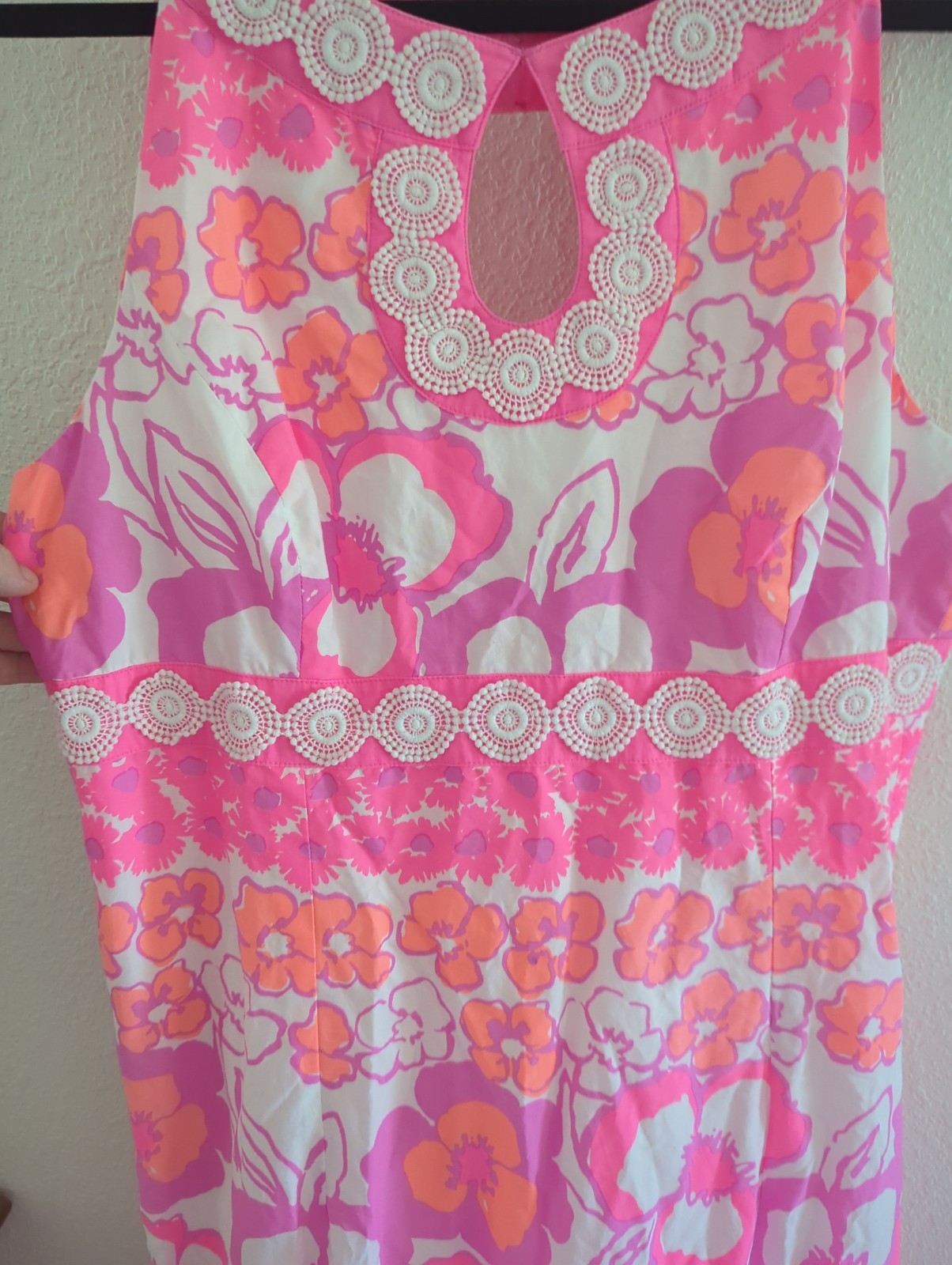 LILLY PULITZER DIDI MAXI DRESS Pansy Dance neon Guipure crochet lace Vintage