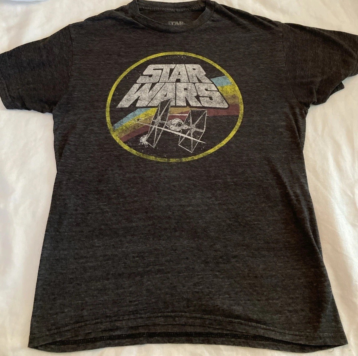 Star Wars Short Sleeve T- Shirt Men’s Sz Medium Gray Classic Retro Theme