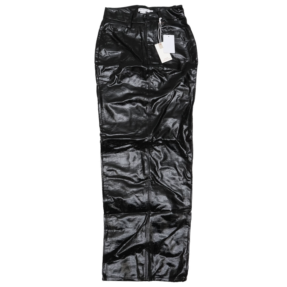 Good American Faux Leather Maxi Skirt GLS125T Black001 Size 00/24