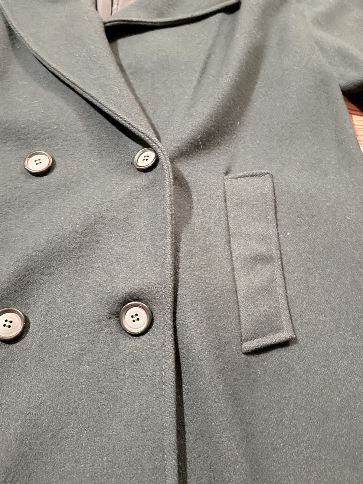 Vintage Alorna 100% wool Women’s Coat Teal green Long Double Breasted USA large