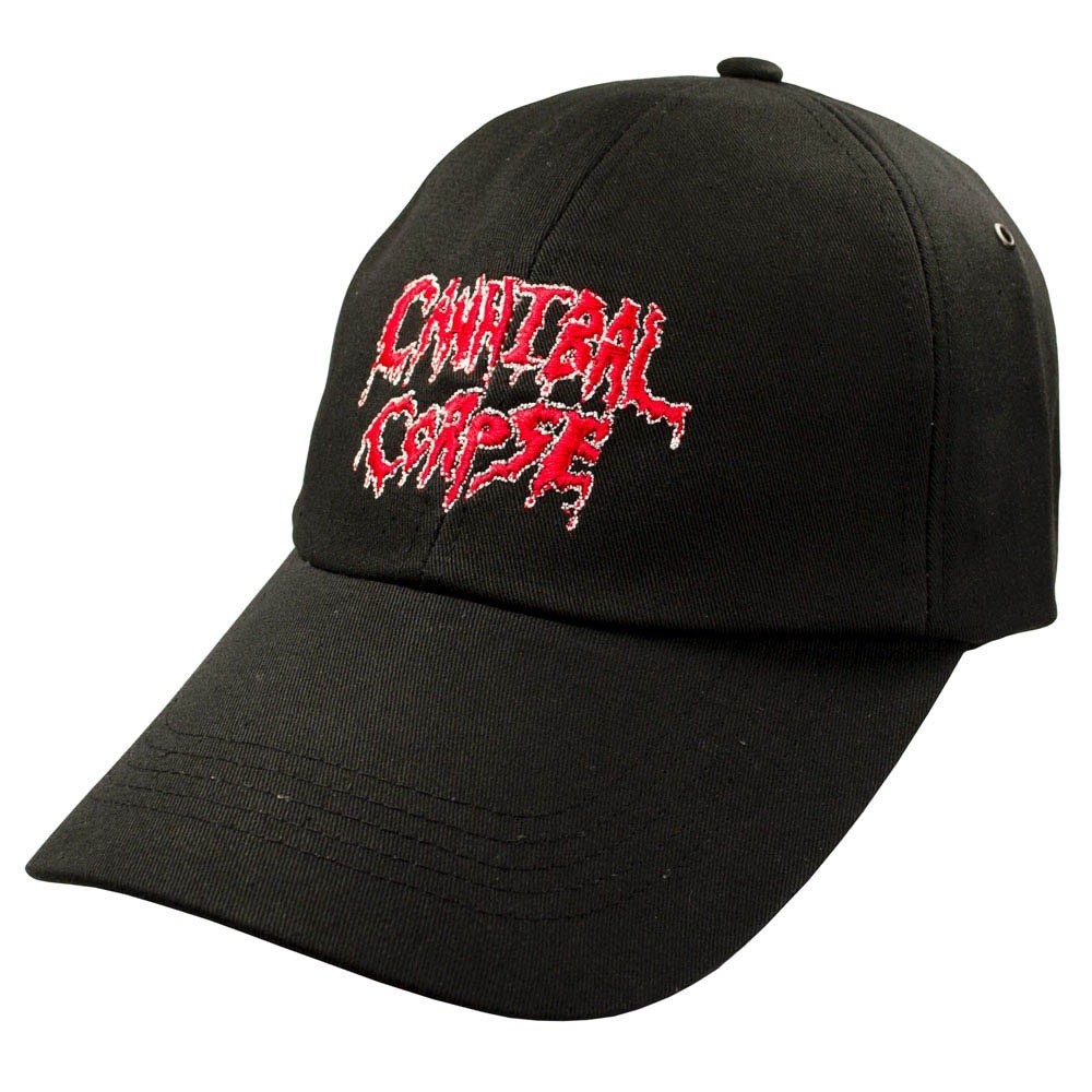 CANNIBAL CORPSE logo black cap with embroidered logo. Adjustable one size