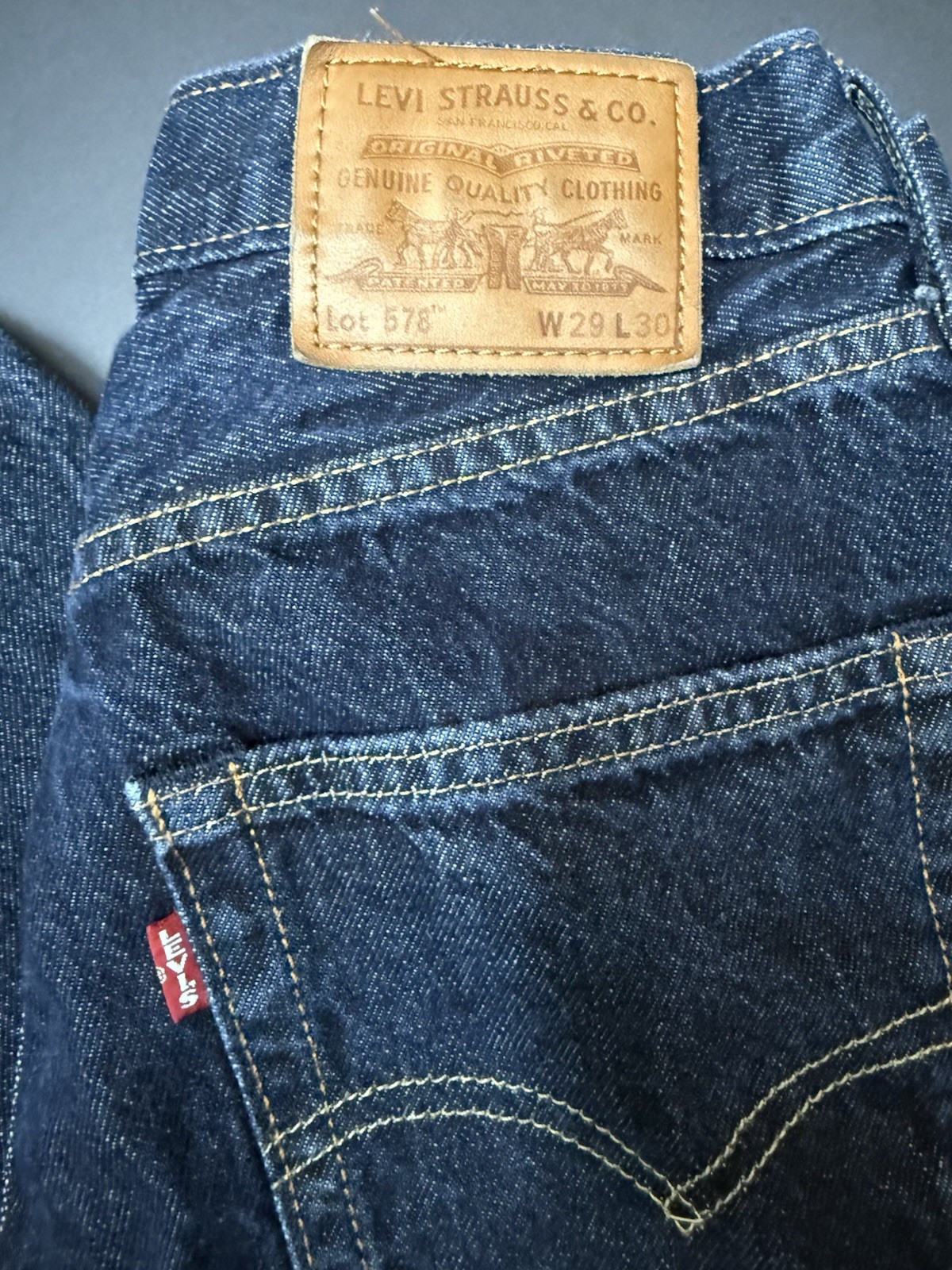 Levi’s 578 Men’s Blue Jeans, Size 29×30 Baggy Dark Wash