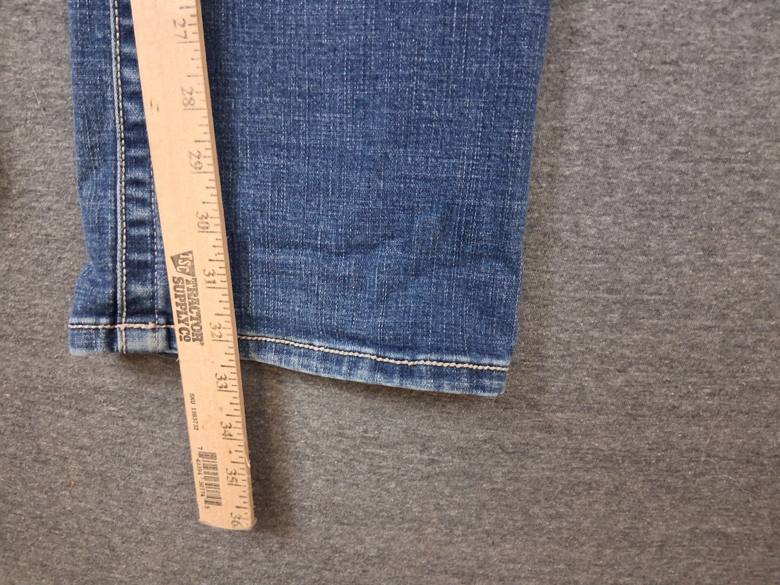 Wrangler Womens Jeans 7×34 Blue Denim Willow Ultimate Riding Whisker Western