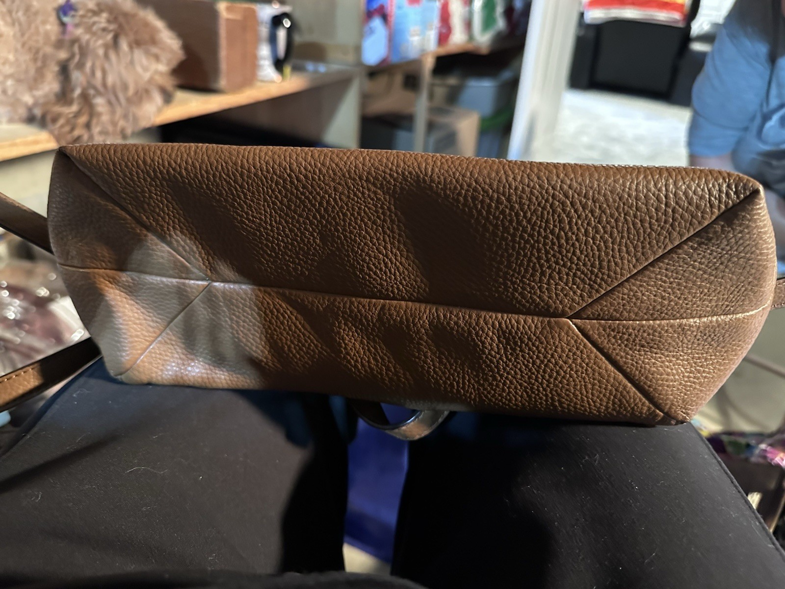 Michael Kors Brown Pebbled Backpack Zip Adjustable Strap Gold Hardware