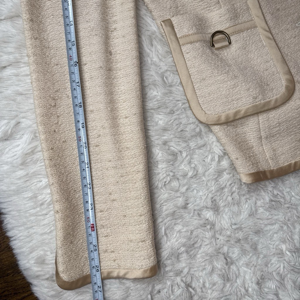 St. John St. John Collection Beige Button Front Jacket w/ Pockets Size XL