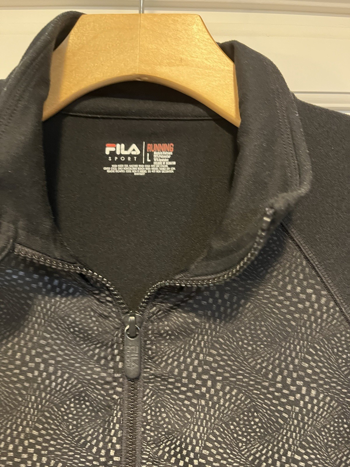 FILA Sport Women’s L Black/Gray Track Jacket 1/4 Zip Thumbholes