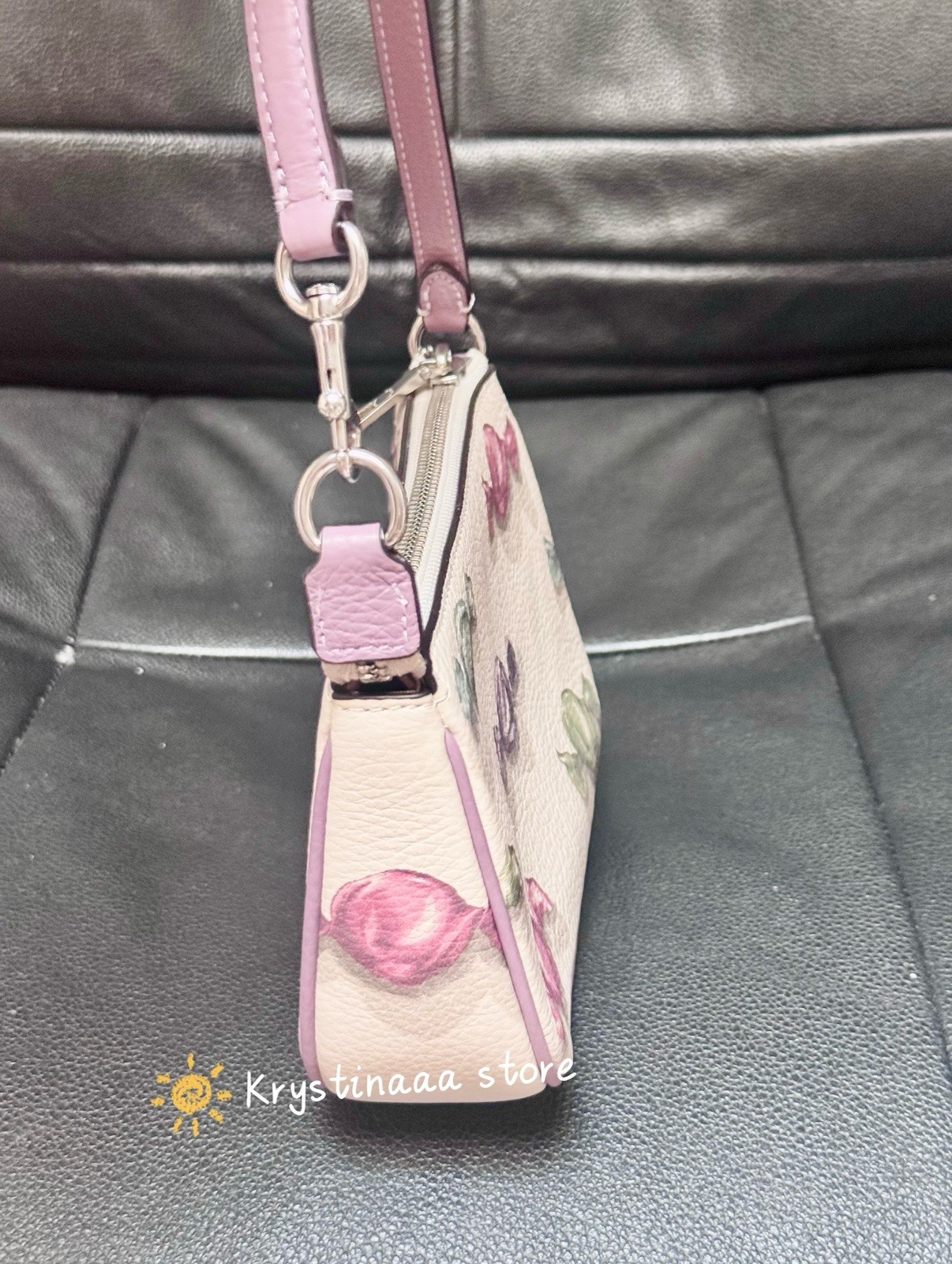 COACH Nolita 19 With Candy Print Coated Canvas & Leather Bag CDC26 Chalk/Jasmine