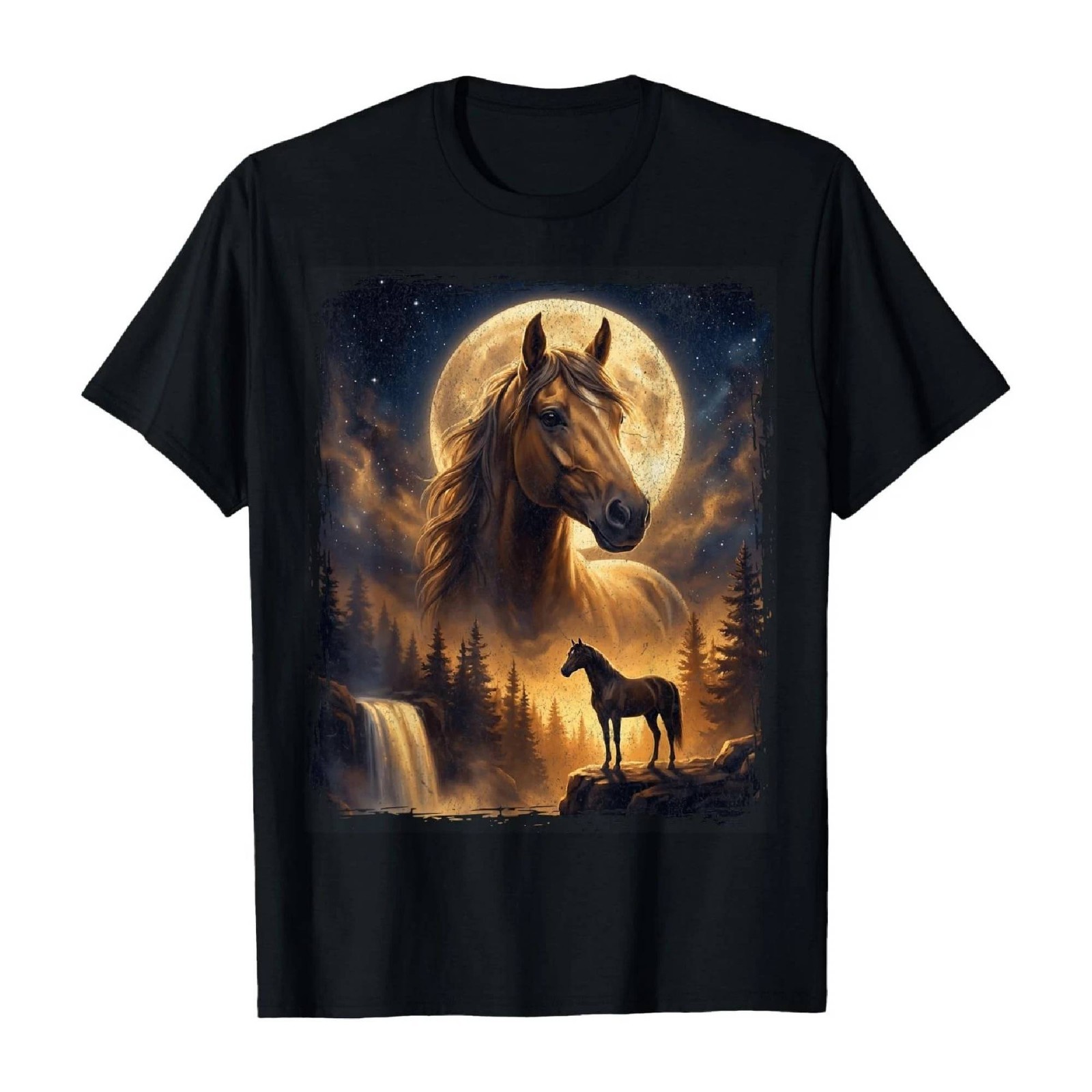 Mystical Retro Majestic Horse Spirit Animal Full Moon Nature T-Shirt FREESHIPS