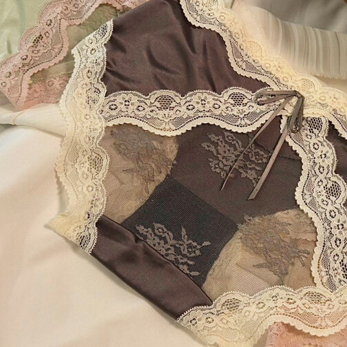 Pack Of 5 Sexy Ladies Womens Satin Panties Lingeries Sheer Lace Underwear Briefs
