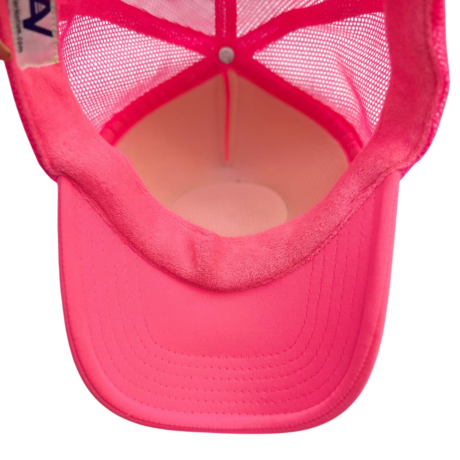 Aviator Nation Smiley Vintage Trucker Hat Neon Pink Snapback Mesh Cap