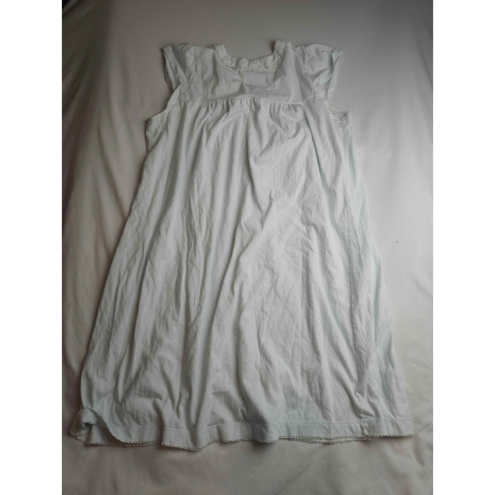 Miss Elaine Nightgown Small Light Blue Smocked Floral Embroidered Sleepwear