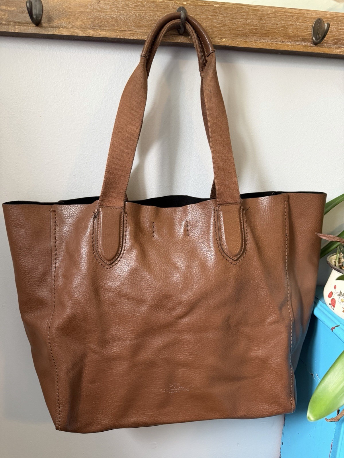 COACH Derby Tote Bag Brown Leather Shoulder Bag Slouchy Purse K1732-F59813 Auth.