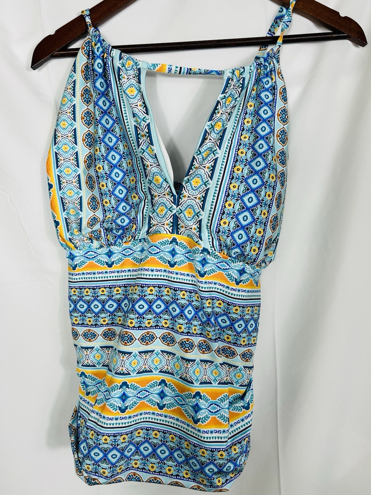 La Blanca Womens 18W Mediterranean Tankini Top Tummy Control Convertible Staps