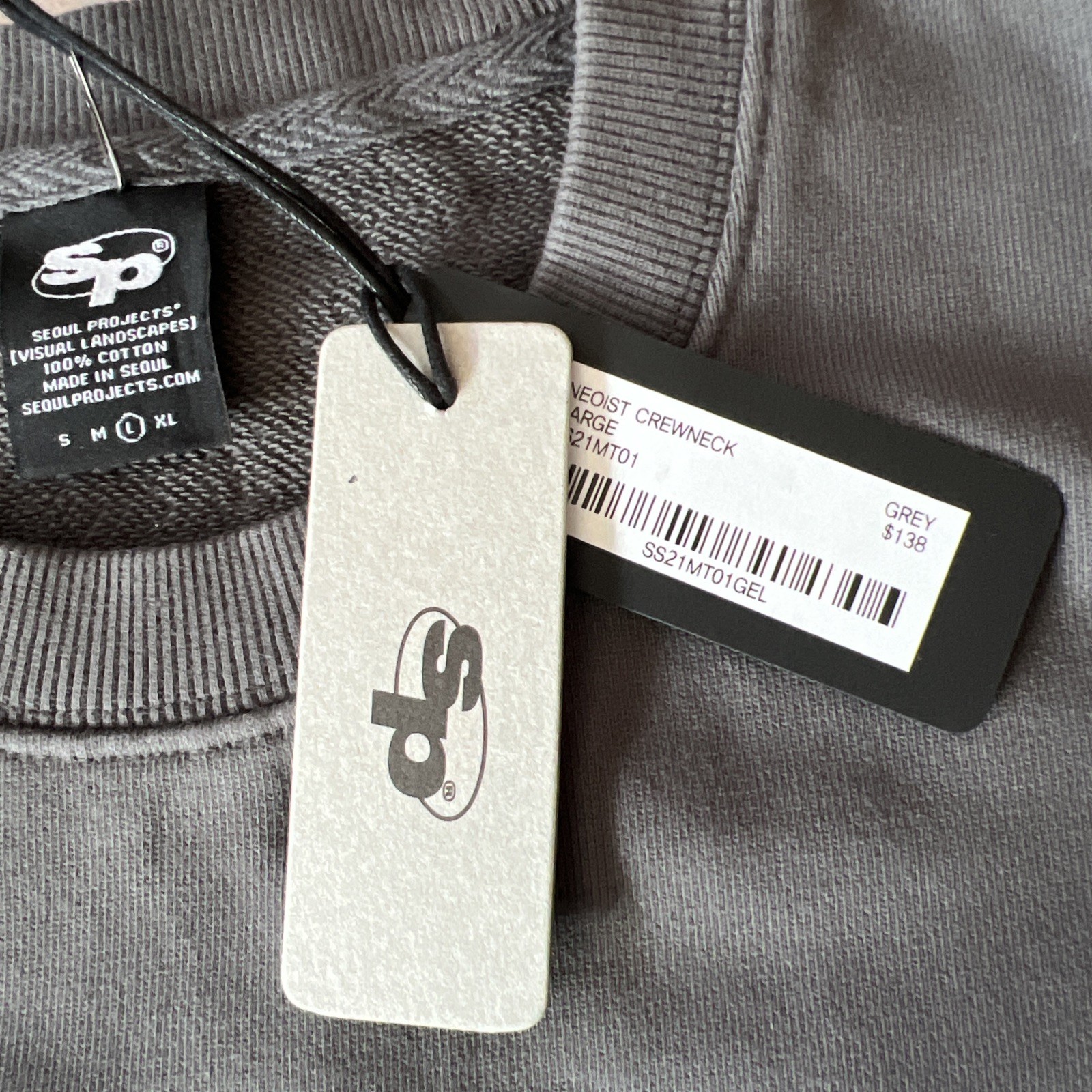 Seoul Projects Lg Men’s Sweatshirt. Heavyweight. Grey Oversized Boxy $138