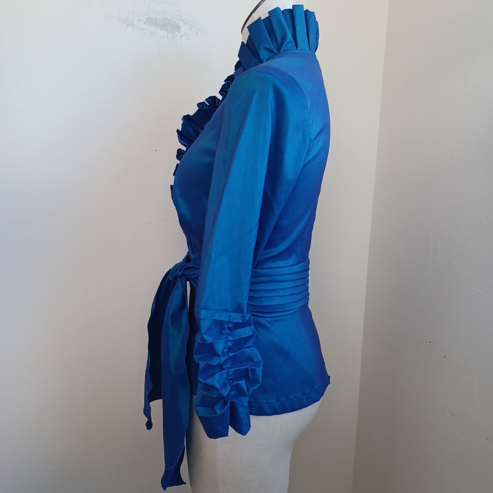 Tadashi Collection Blouse Womens 4 Tadashi Shoji Taffeta Ruffle Elegant Top