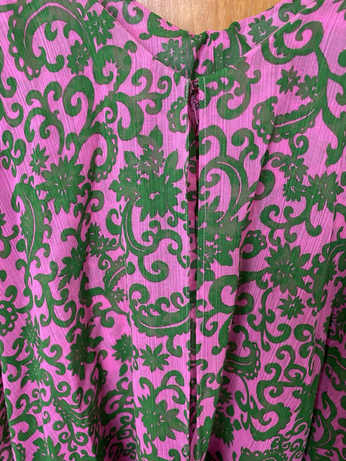 Vintage 60s Mod Pink Op Art Trapeze Tent Babydoll Dress Green Size Bow Barbie M