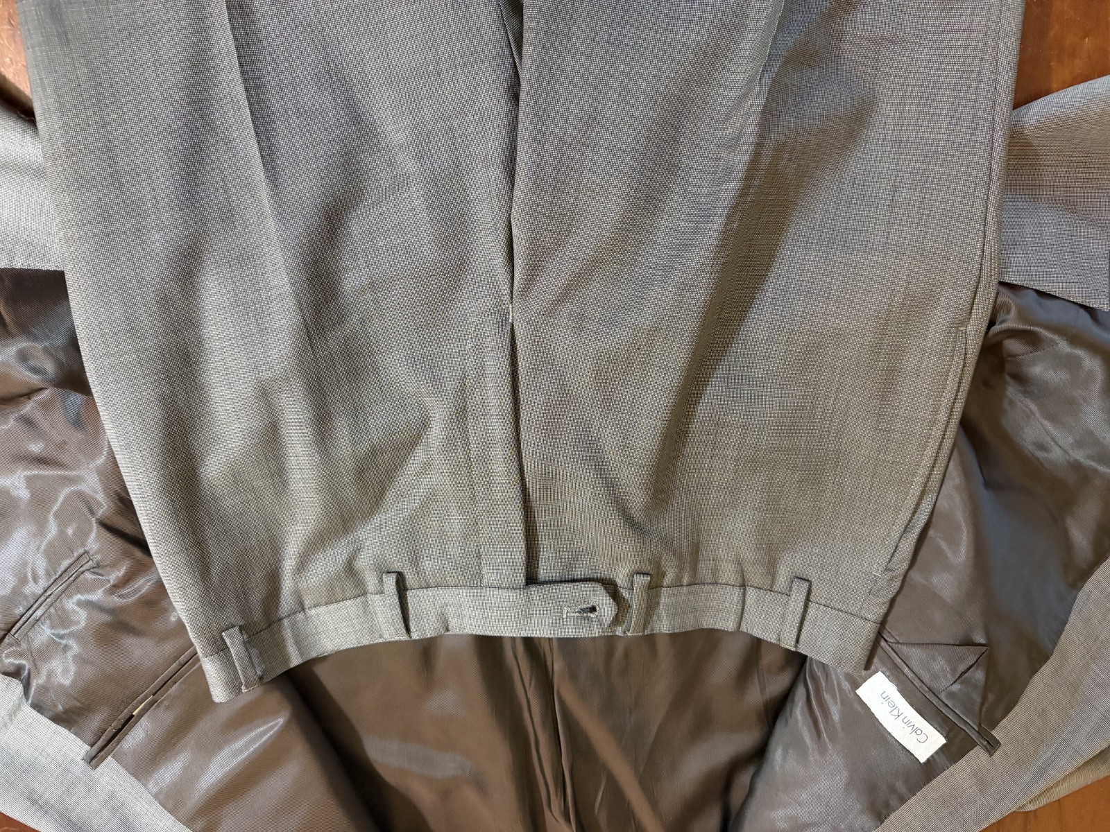 2025 CALVIN KLEIN Brown Nailhead Full Suit 42S Wool